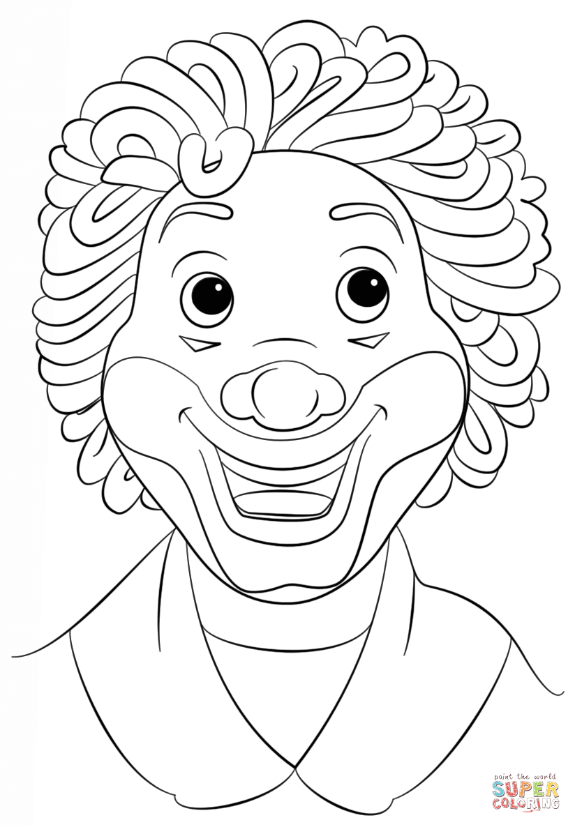 824x1186 Clown Face Coloring Page Free Printable Coloring Pages