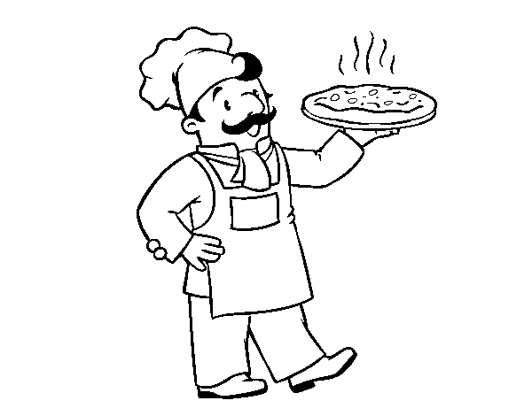 600x470 Italian Chef Coloring Page