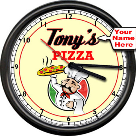 576x576 Personalized Your Name Kitchen Pizza Restaurant Italian Chef Sign