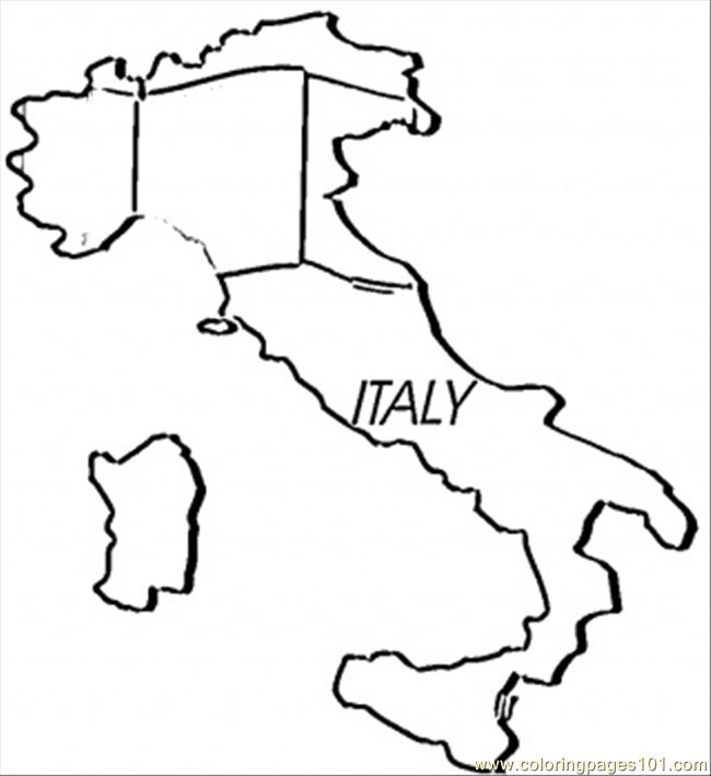 650x710 Map Of Italy Coloring Page