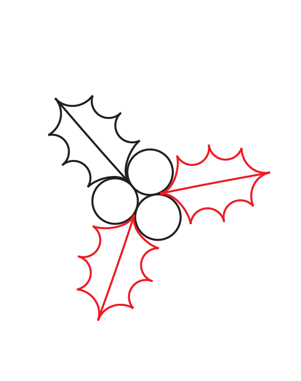 601x760 How To Draw Holly And Ivy Step By Step