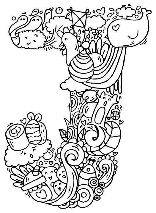 525x720 Alphabet J Doodle Art