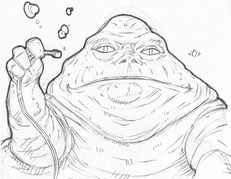 754x585 Jabba The Hutt Sketch By Kongspencil