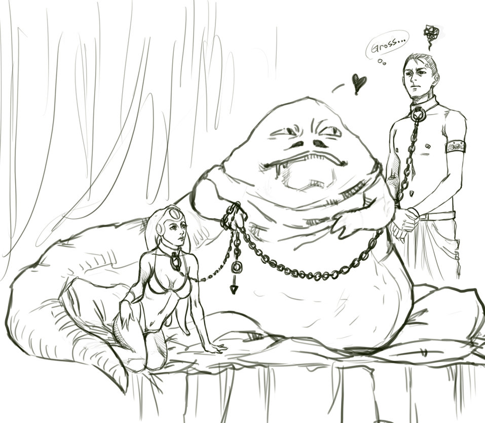 957x834 Lian Organa With Jabba The Hutt By Fluorinespark