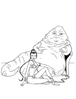 245x320 Drumfish Productions Sketch A Day 64 Princess Leia And Jabba The Hut