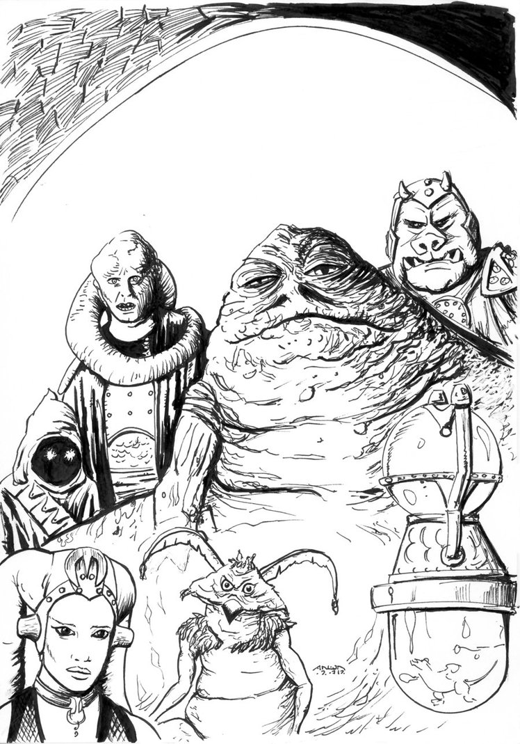 748x1069 Jabba The Hutt Coloring Page By Antonvandort