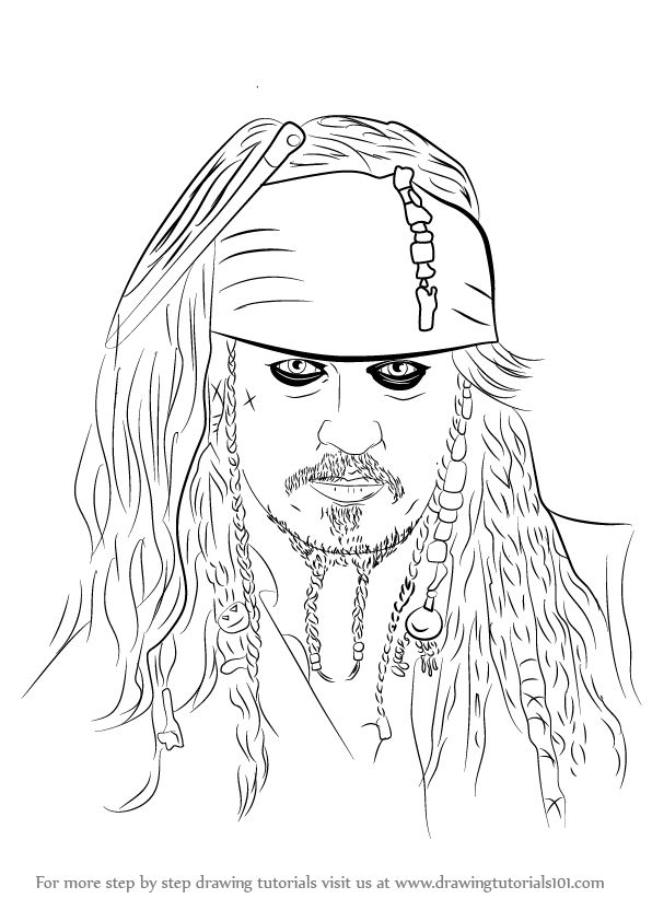 596x843 Learn How To Draw Captain Jack Sparrow (Characters) Step By Step