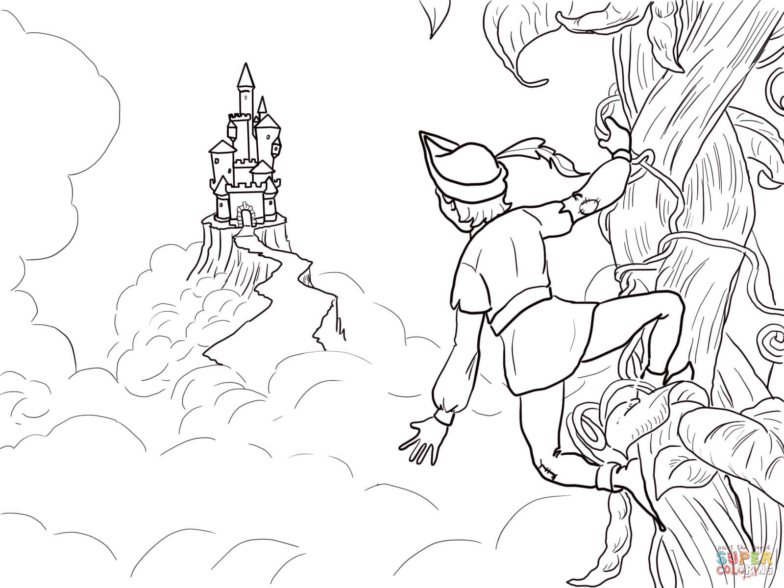 1600x1200 Jack And The Beanstalk Castle Coloring Page Free Printable