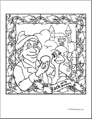 304x392 The Trial The Jack And Beanstalk Coloring Pages Black And White
