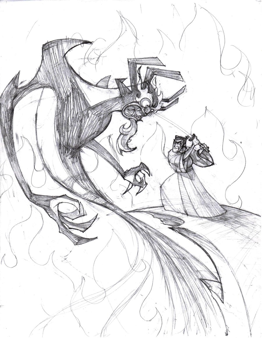 900x1160 Samurai Jack Pencils By Markmchaley