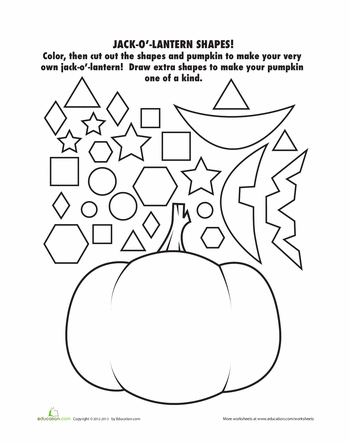 350x442 Jack O' Lantern Cut Outs Worksheets, Pre School And Activities