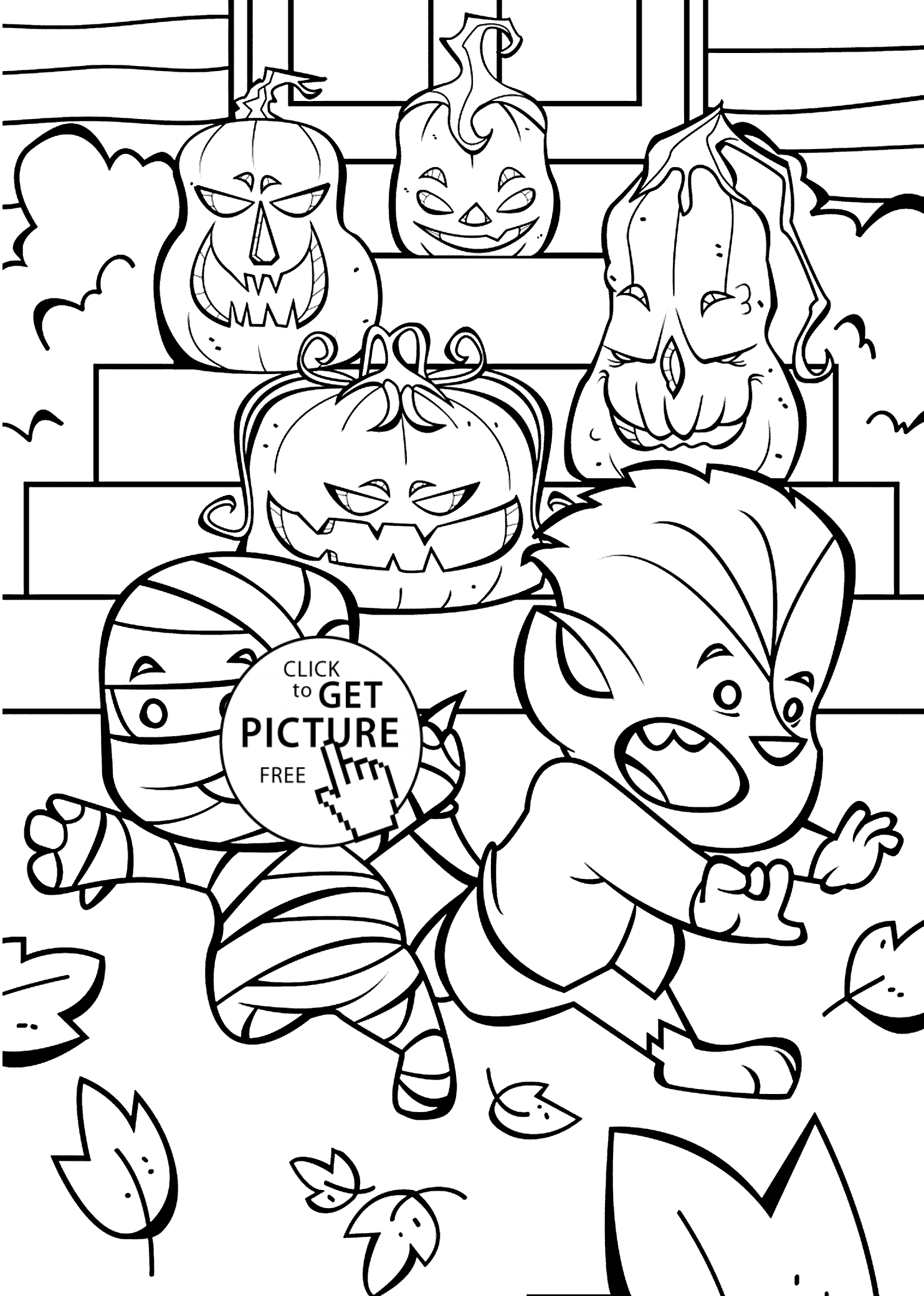 1483x2079 Jack O Lanterns Coloring Page For Kids, Printable Free