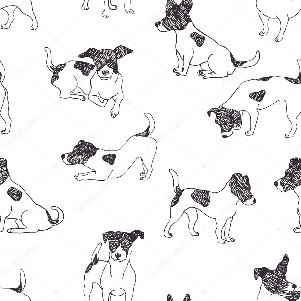 1024x1024 Jack Russell Terrier Pattern Stock Vector Nenilkime