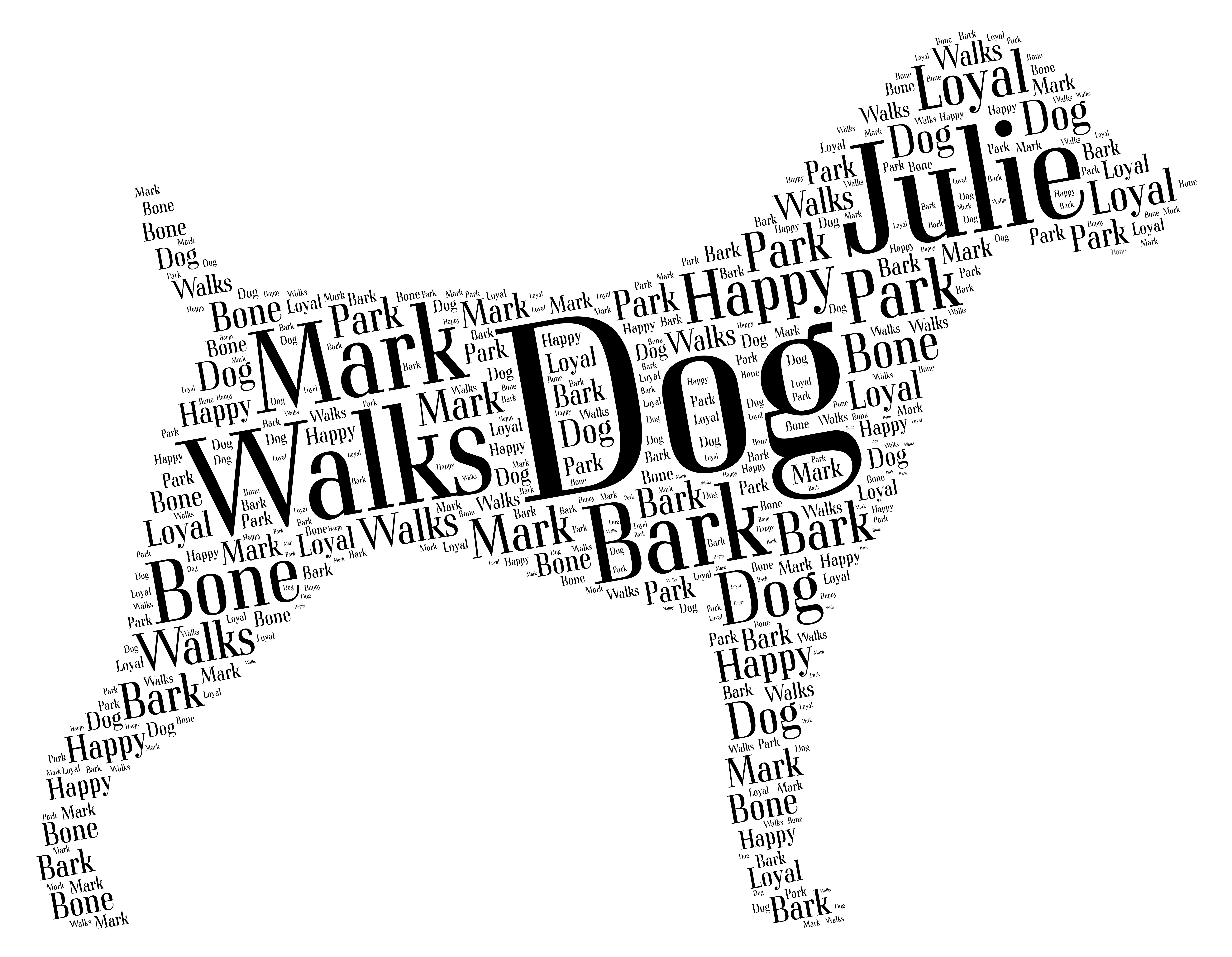 6418x4985 Jack Russell Terrier Word Art Print