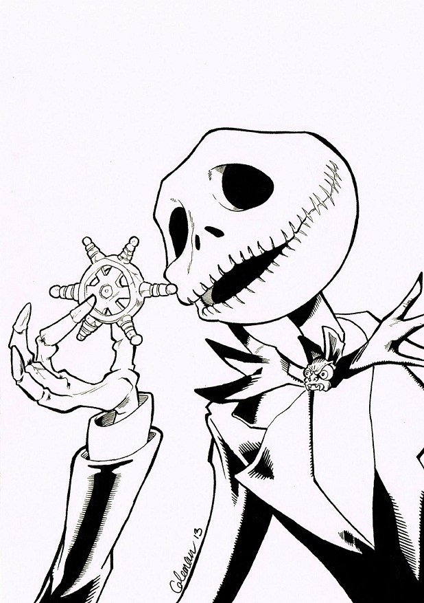 618x877 Jack Skeleton Coloring Pages Coloring Page For Kids