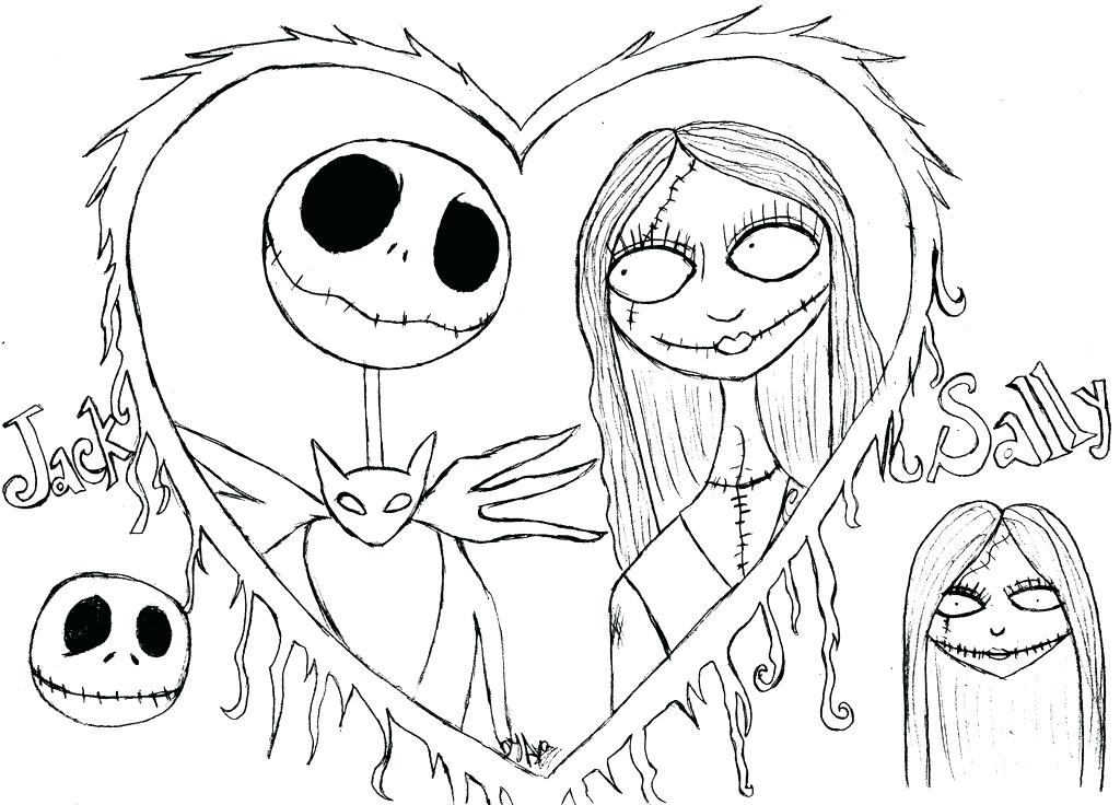 1024x736 Jack Skellington Coloring Pages Nightmare Before Coloring Images