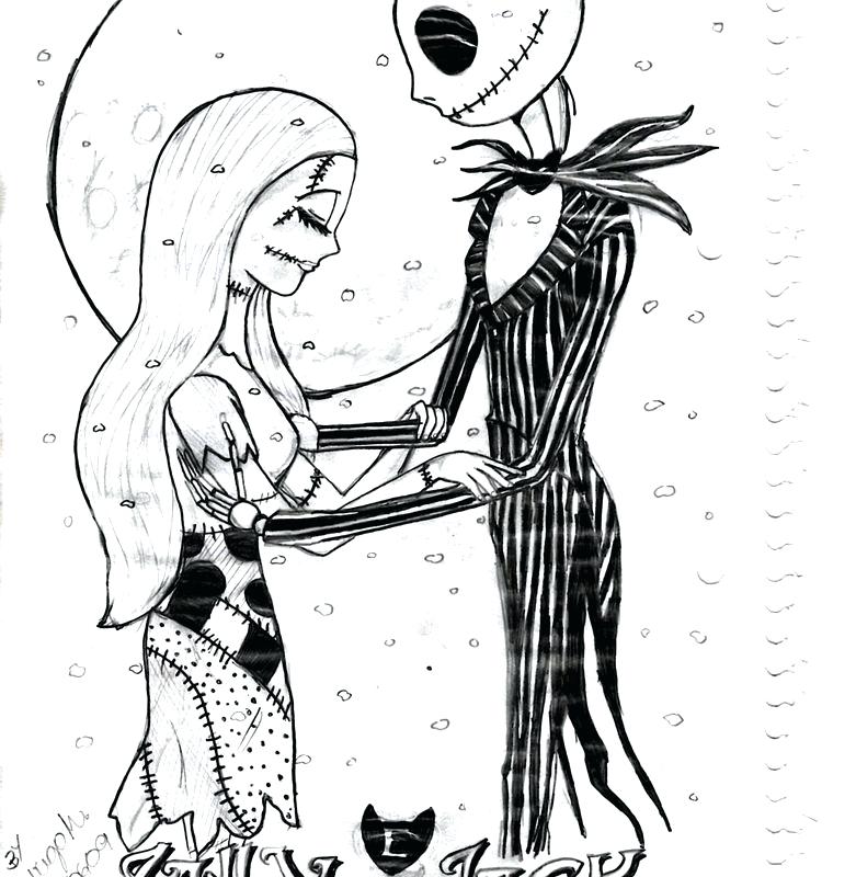 Jack Skellington And Sally Drawing at GetDrawings | Free download