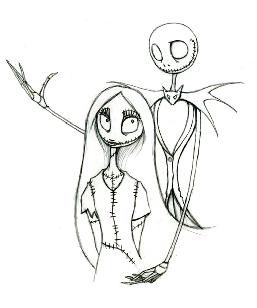 Jack Skellington And Sally Drawing at GetDrawings | Free download