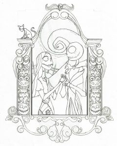 240x300 Nightmare Before Christmas Jack And Sally Coloring Pages