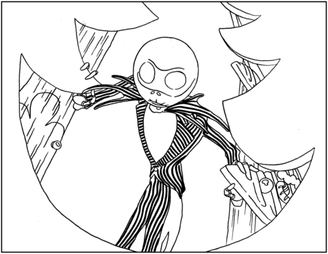 480x371 Jack Skellington From Nightmare Before Christmas Coloring Page