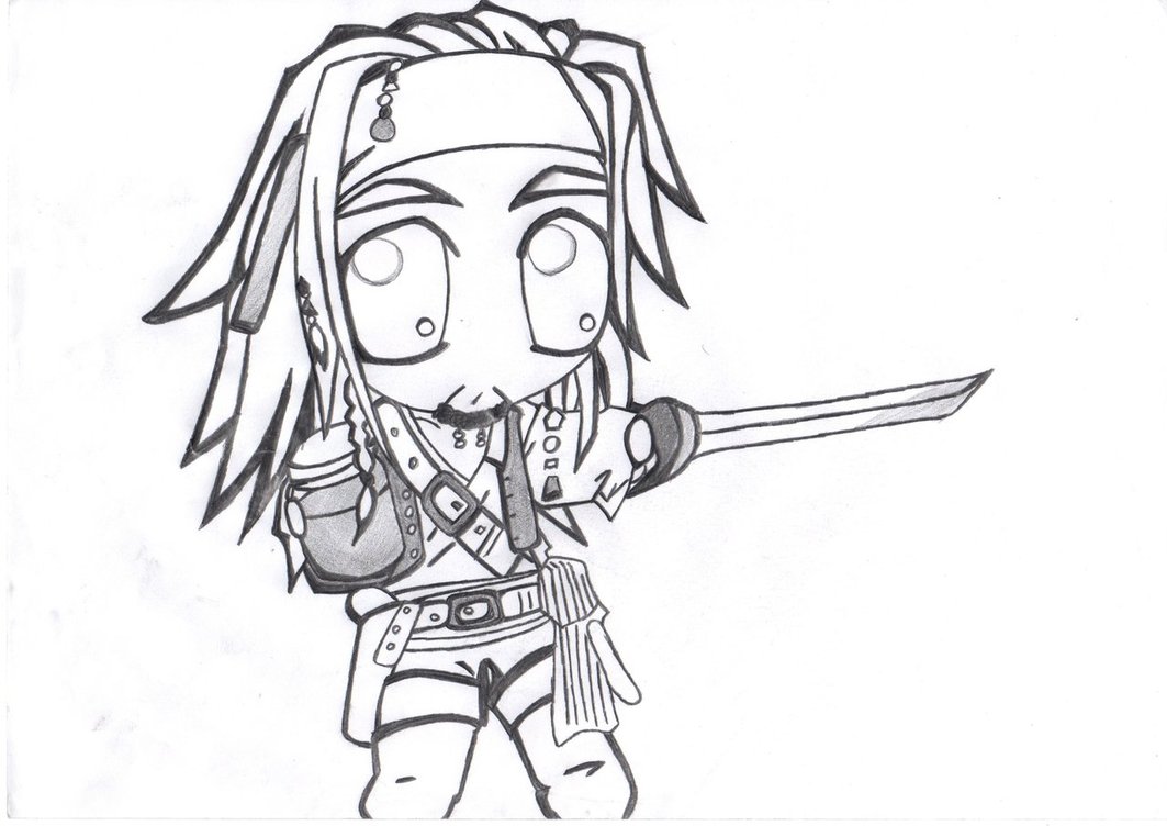 1063x752 Chibi Captain Jack Sparrow By Burntfury