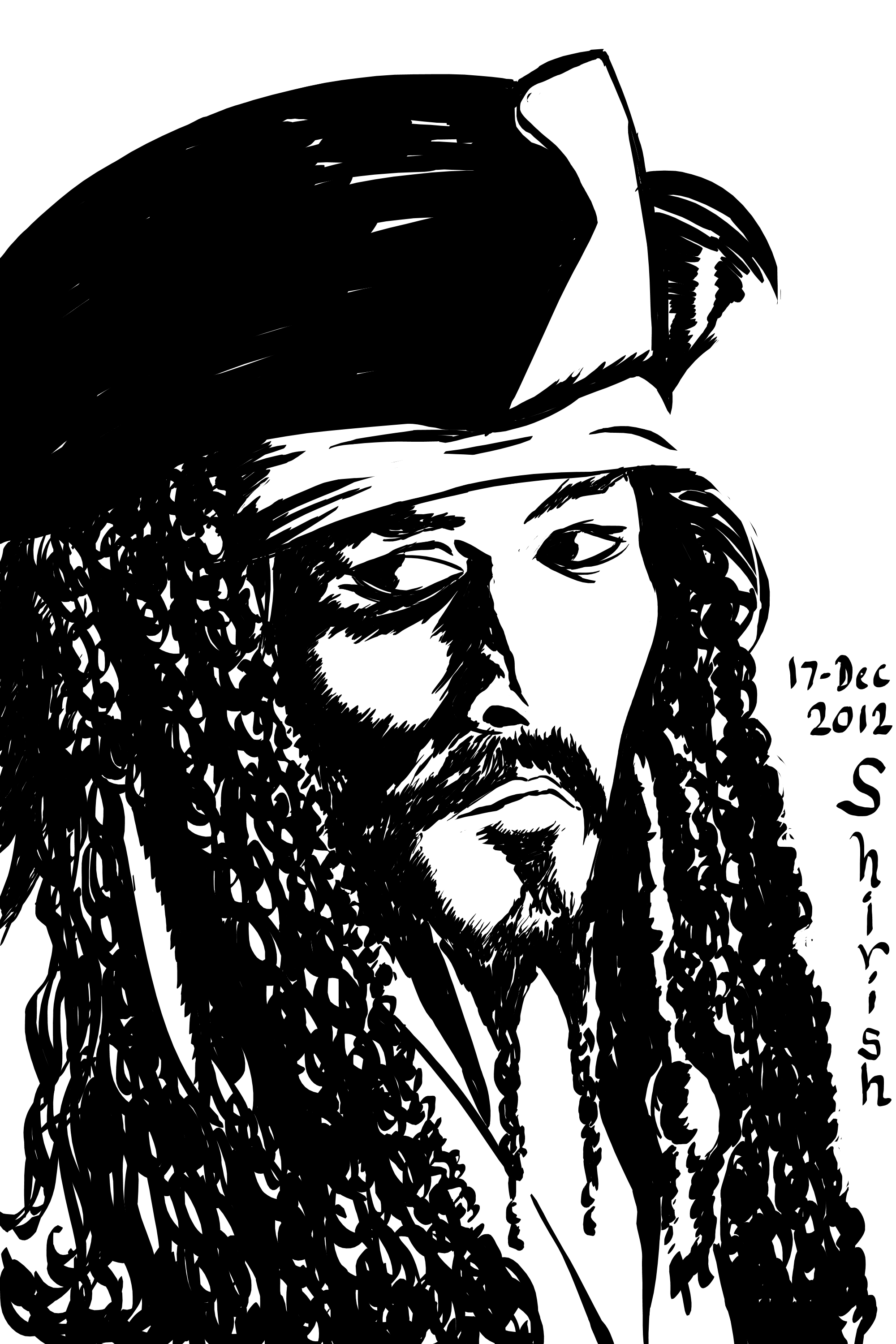 2000x3000 A Very Quick Sketch Of Capt Jack Sparrow Hues And Tones