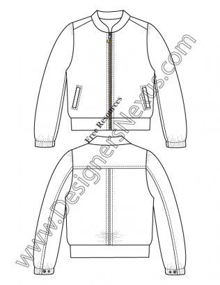 316x409 V22 Windbreaker Jacket Fashion Technical Drawing Template