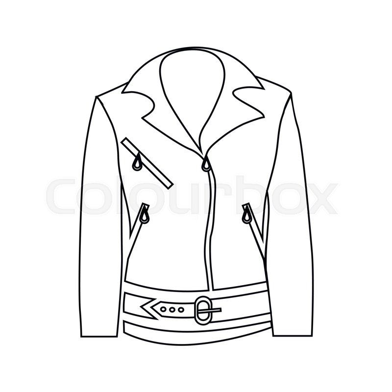 800x800 Women Jacket Icon In Outline Style Isolated On White Background