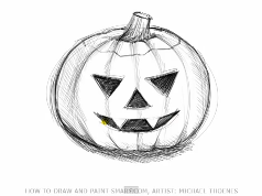 238x178 How To Draw A Scary Jack O Lantern Pumpkin