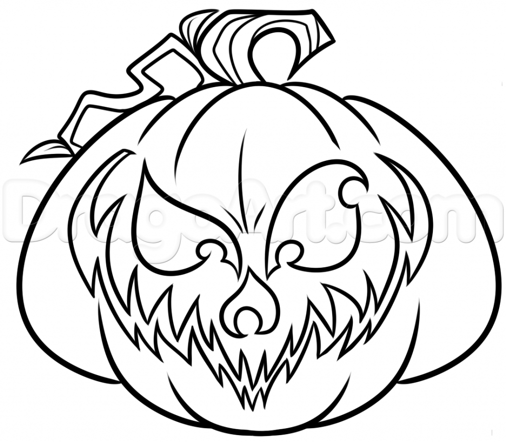 1024x893 Jack O Lantern Drawing