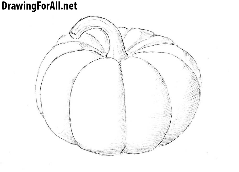 1000x721 How To Draw A Pumpkin Pumpkins Drawings, Yayoi