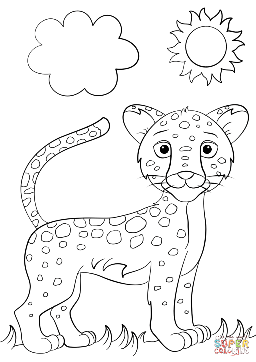 849x1200 Cute Cartoon Jaguar Coloring Page Free Printable Pages