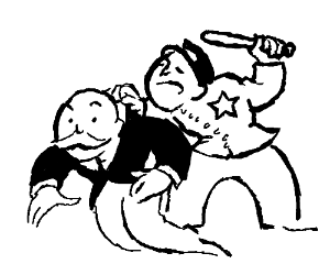 300x250 Monopoly Man Going To Jail. (Drawing By Yinglongfujun)