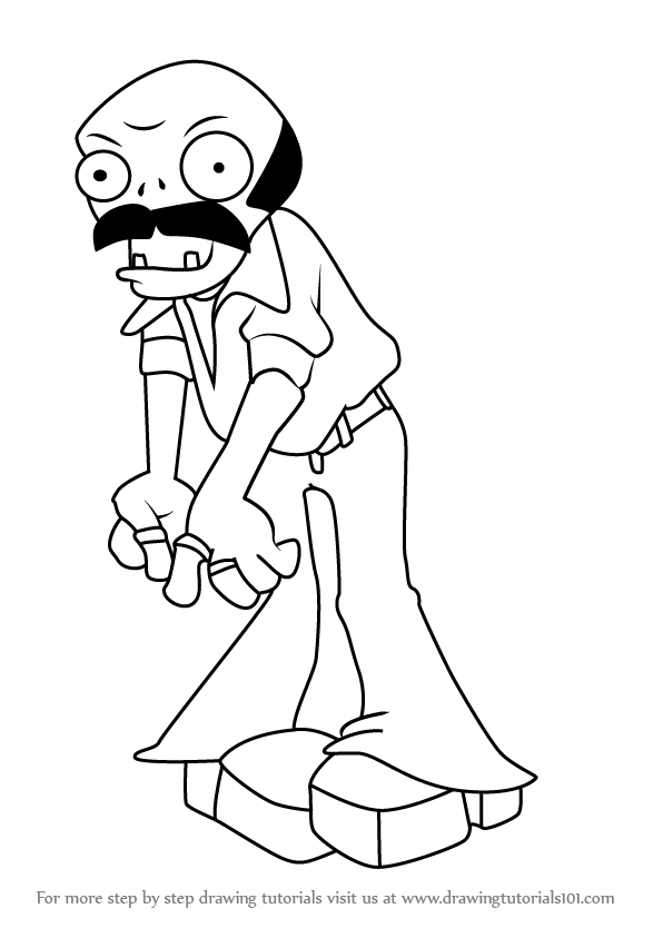 596x843 Learn How To Draw Backup Dancer From Plants Vs. Zombies (Plants Vs