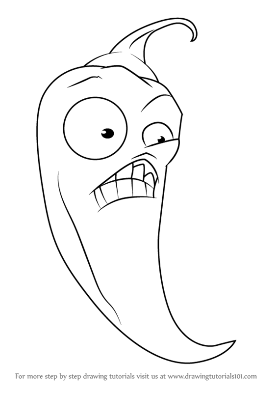 565x800 Learn How To Draw Jalapeno From Plants Vs. Zombies (Plants Vs