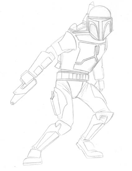 425x553 Patrick's Awesome Reviews How To Draw Jango Fett.