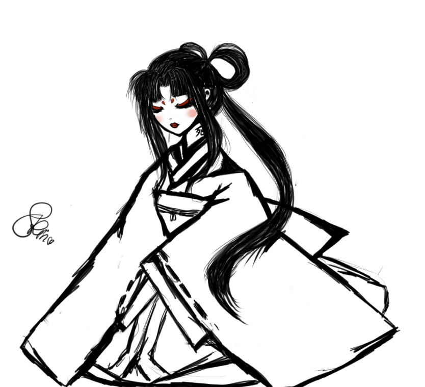 834x759 Japanese Doll Sketch By Iamprincessrin