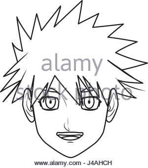 300x341 Cartoon Young Guy. Anime Boy Character Japanese Stock Vector Art