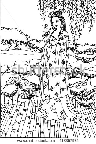 315x470 Vector Japan Geisha Illustration Artes Vector