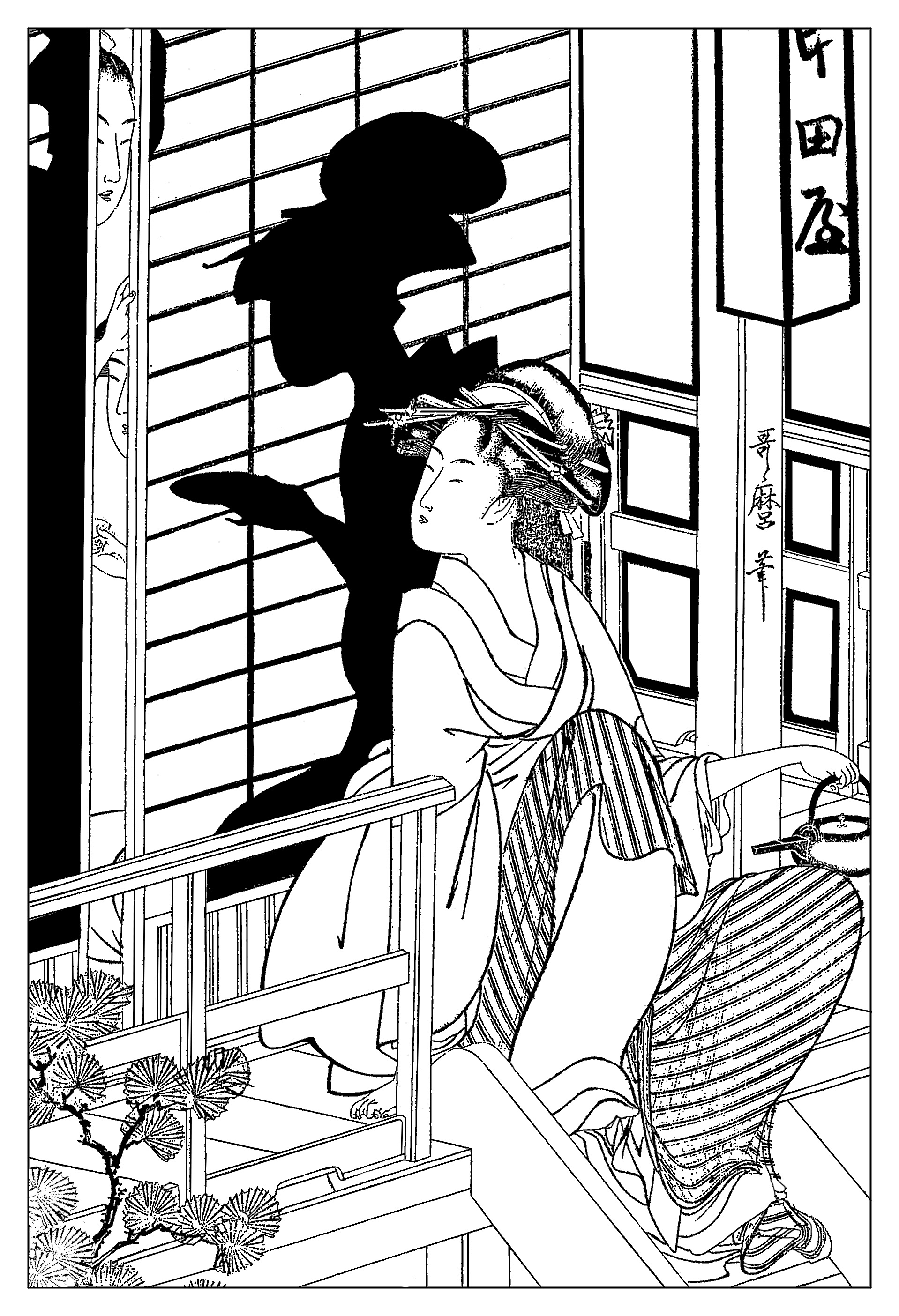 1918x2809 Tea Houses Coloring Pages Art Coloring Pages For Adults