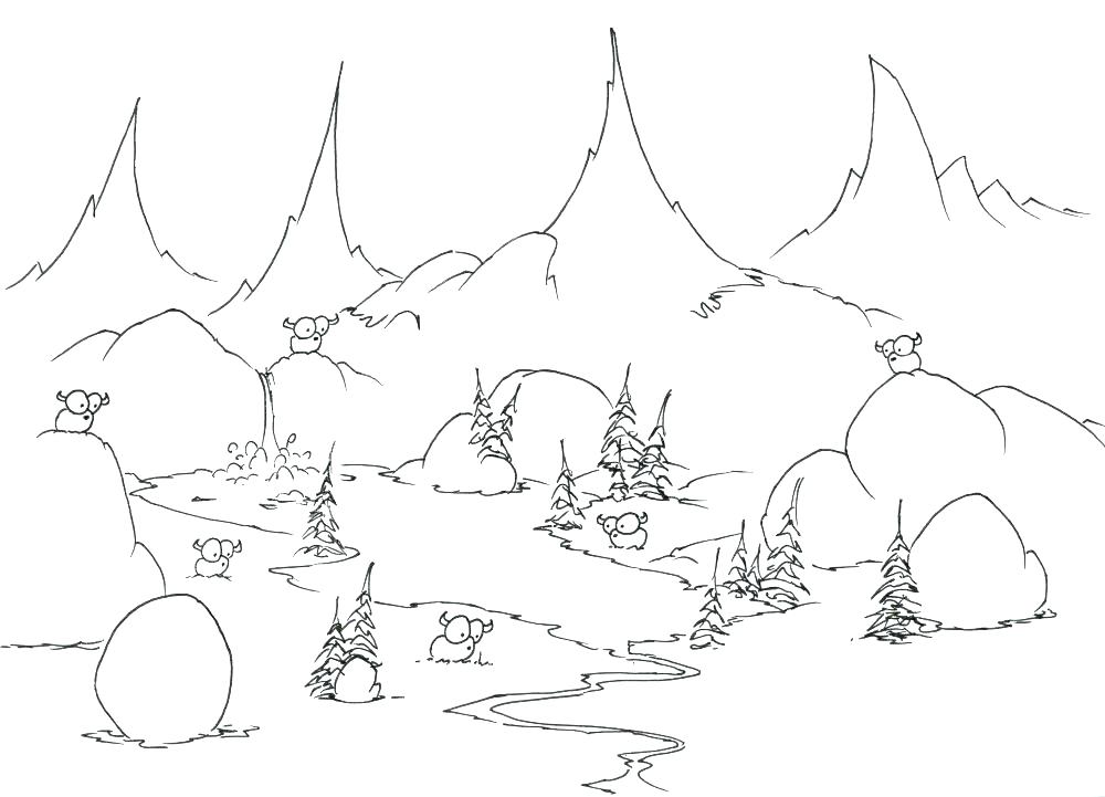 1000x721 Mountains Coloring Page Mountain In Japan Landscape Coloring Pages