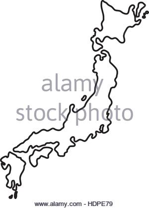 300x419 Japan Map Black And White Illustration Stock Vector Art