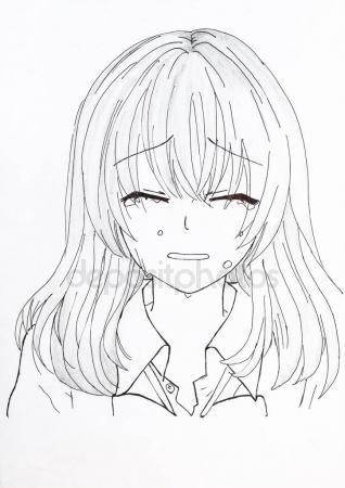 318x450 Drawing The Style Of Anime. Picture Of A Girl The Picture