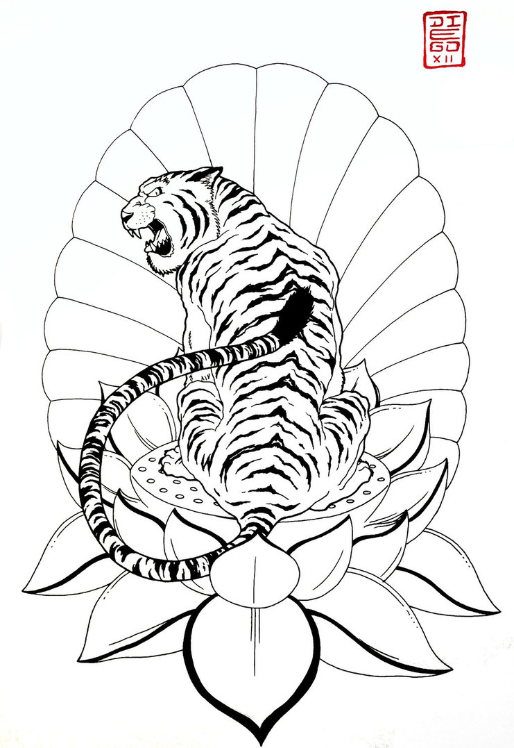 741x1077 Japanese Tiger By Zetas Art