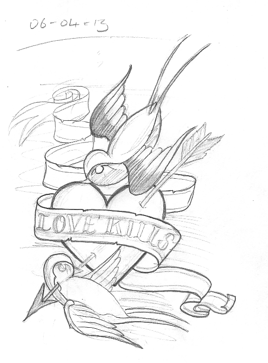 533x721 Tattoo Sketch A Day April 2013