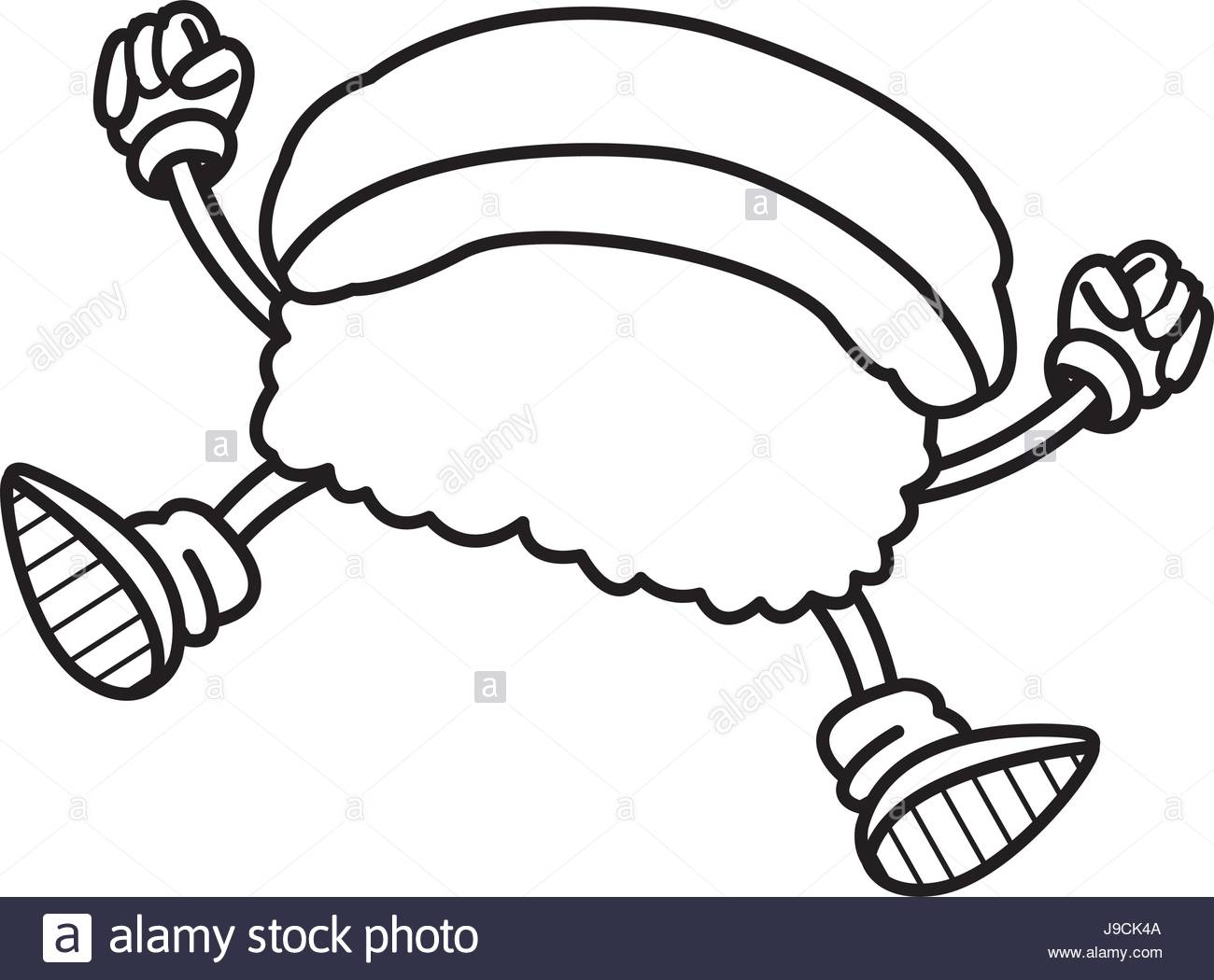 1300x1050 Sushi Food Japanese Cartoon Character Outline Stock Vector Art