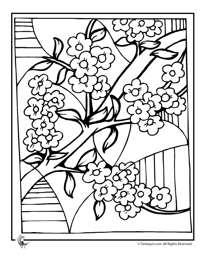 680x880 Cherry Blossom Coloring Pages Cherry Blossom Art Coloring Page