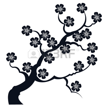 450x450 Cherry Or Japan Sakura Branch In Blossom Isolated On A White