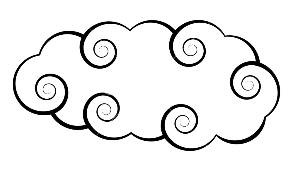 1000x586 Japanese Cloud Design Royalty Free Stock Image