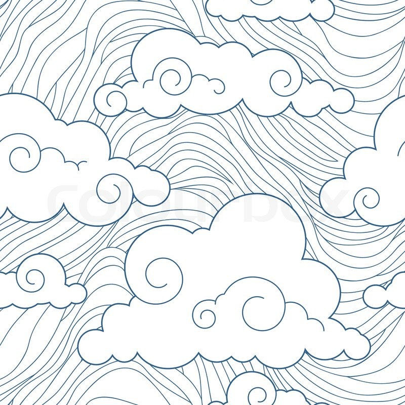 800x800 Seamless Stylized Clouds Pattern Stock Vector Colourbox